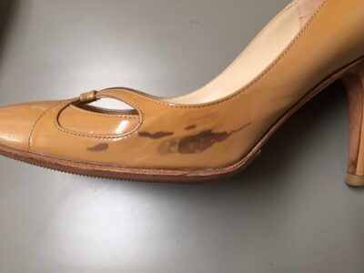 エナメルパンプス黒ずみ３_施工前