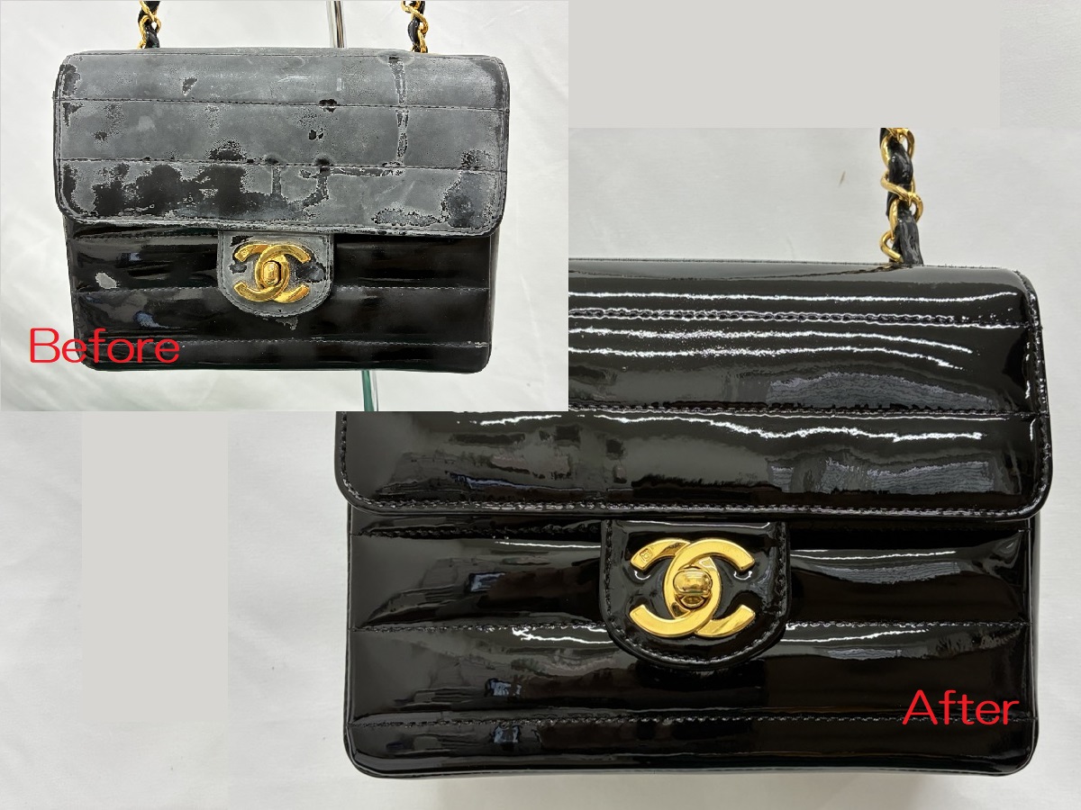 シャネル_マトラッセ_白濁_修理前後