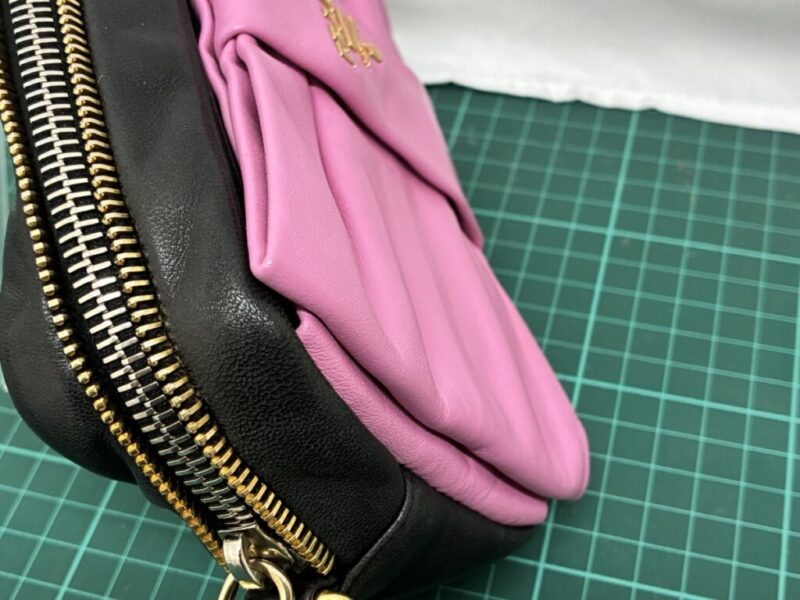 プラダバッグ_リボン部分補修_修理後_サイド左