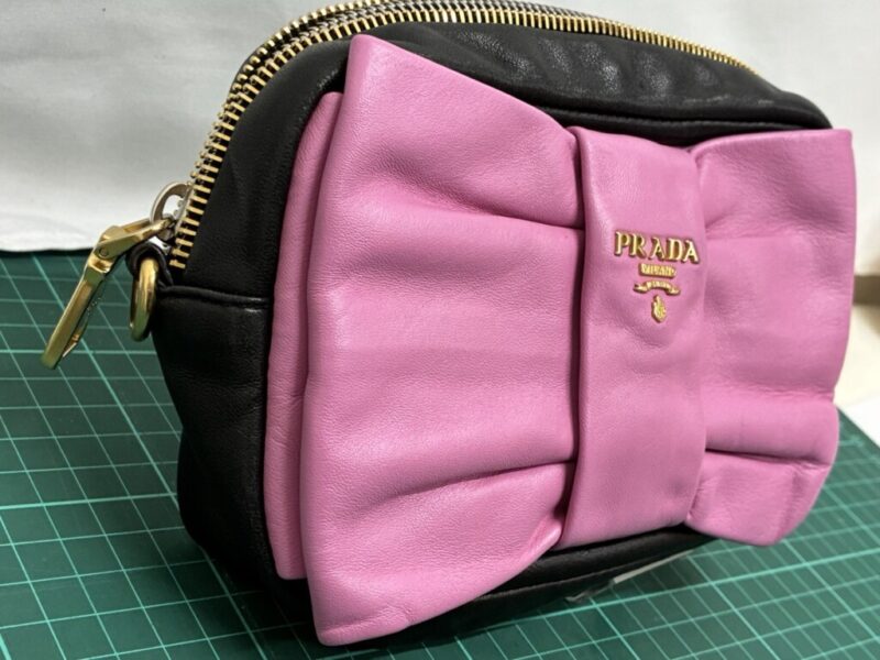 プラダバッグ_リボン部分補修_修理後_正面左